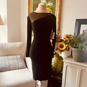 🎉New Reiss Special Occassion Dark Brown Long Sleeve Special Occasion Dress